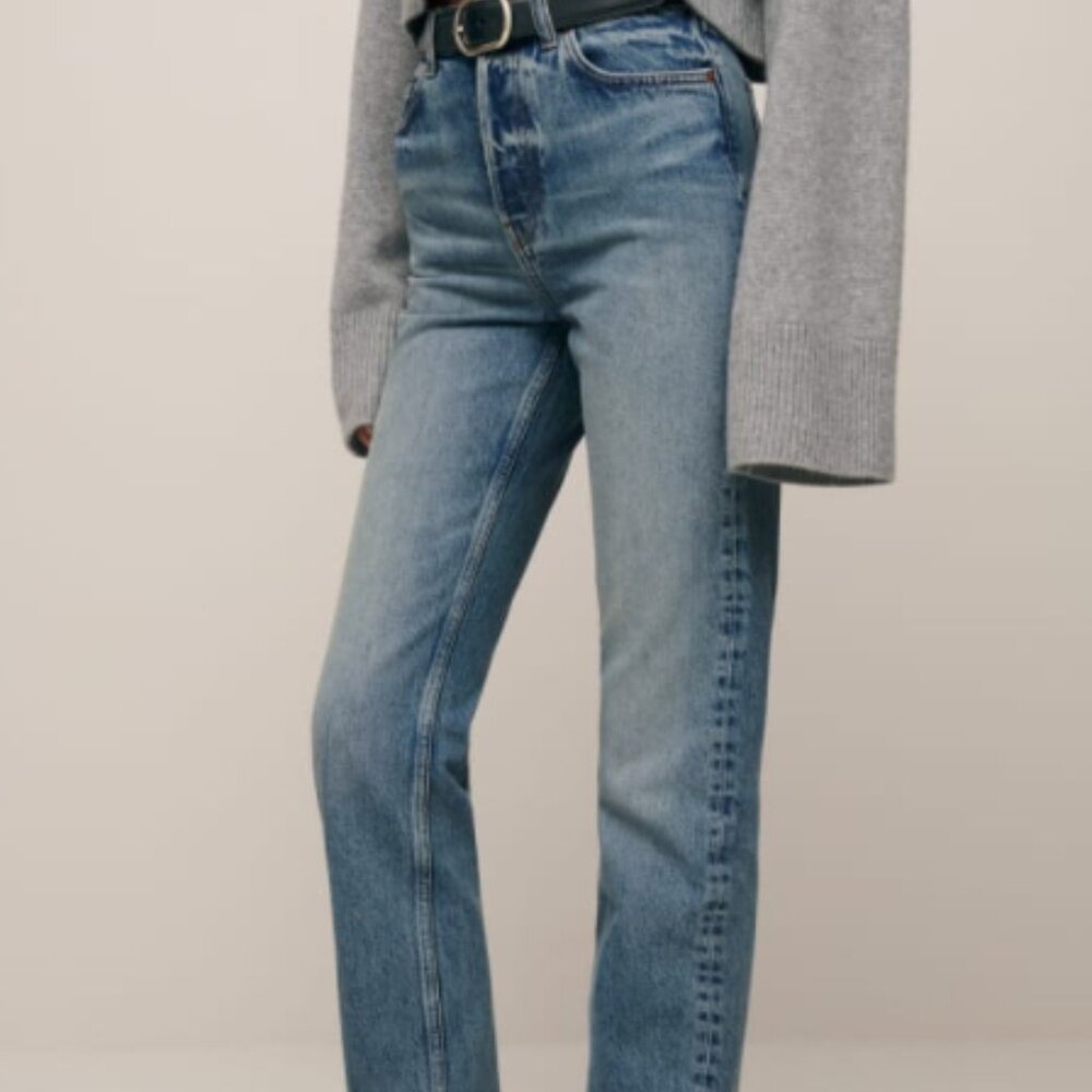 Reformation Blue Straight Leg Jeans